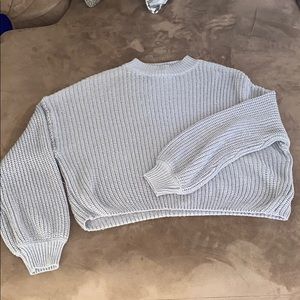 knit grey crop top sweater